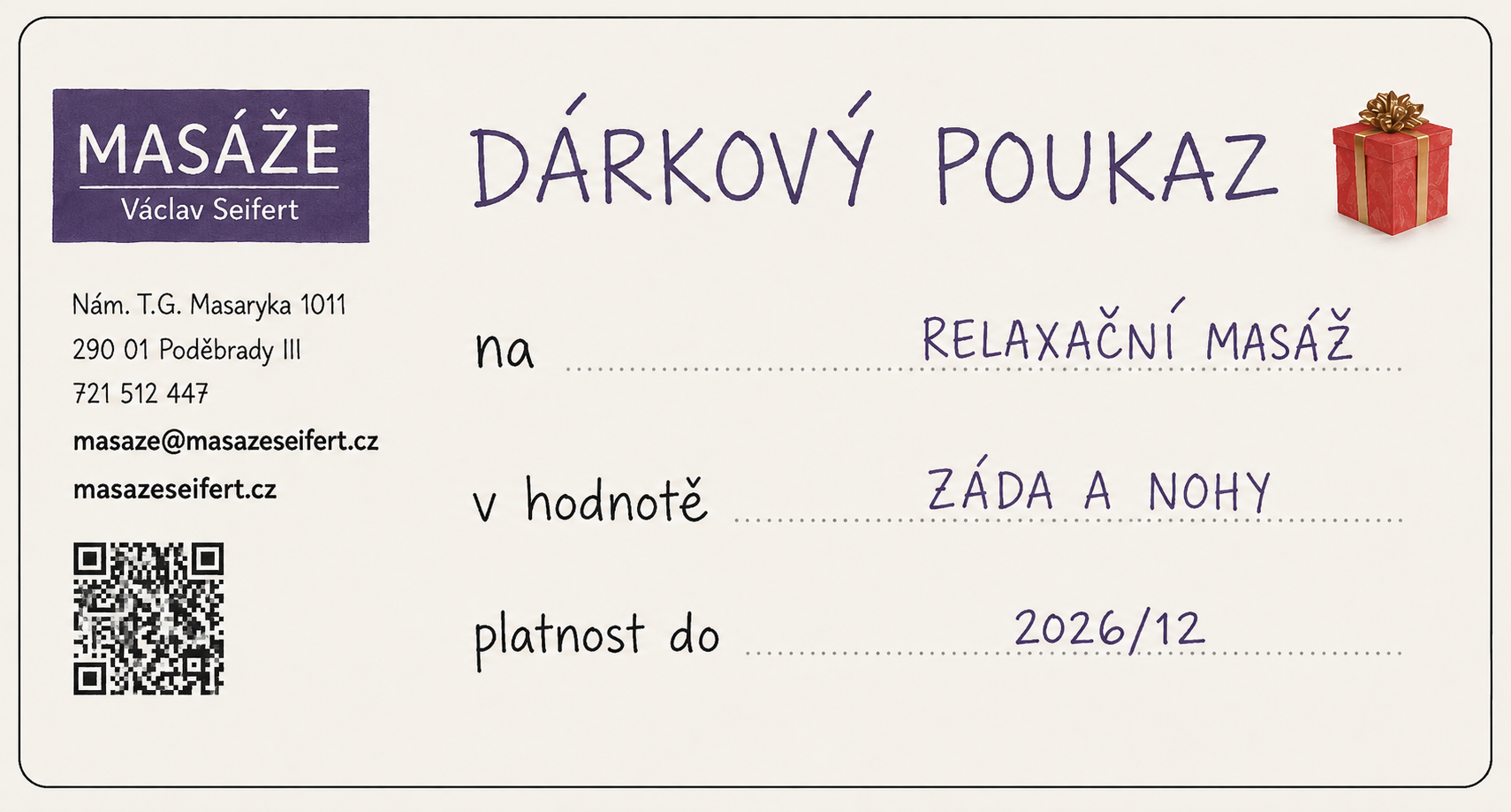 Dárkové poukazy | Zjistit více